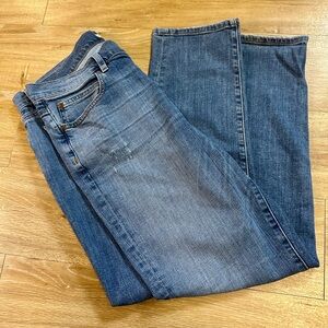Eileen Fisher Jeans Womens Size 8 Blue Organic Cotton Straight Slim Made In USA